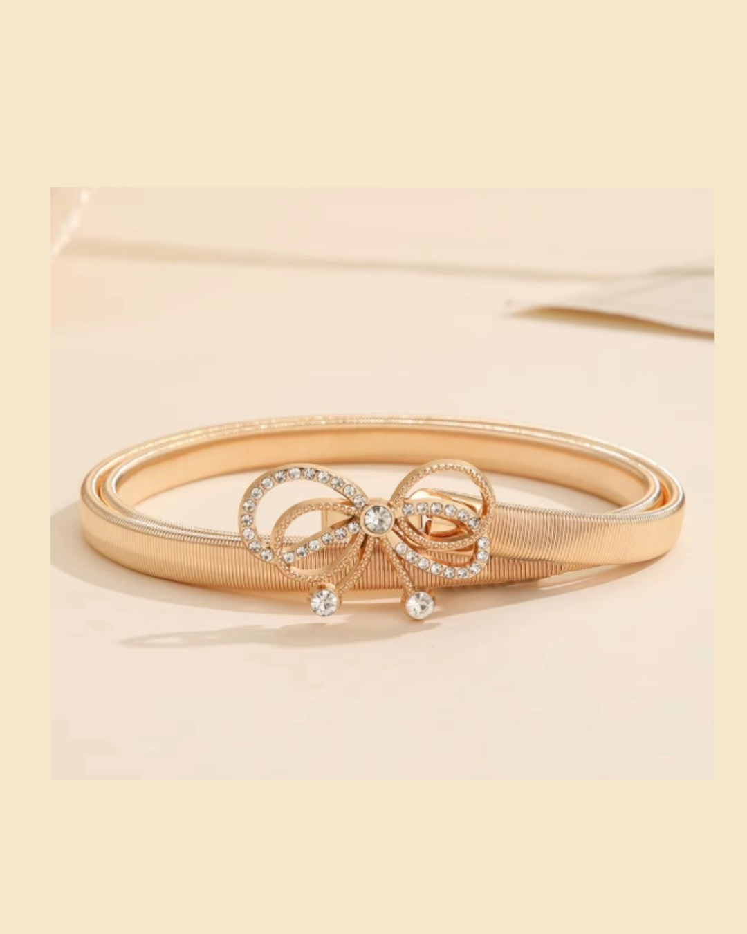 Adjustable Thin Elastic Waist Gold Belt